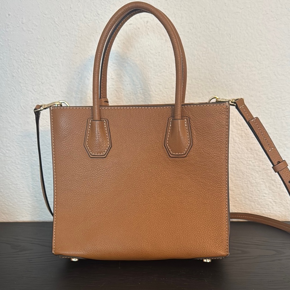 Michael Kors Striped Satchel in Brown and Tan - Picture 2 of 4